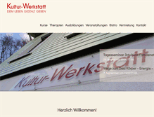 Tablet Screenshot of kultur-werkstatt.ch